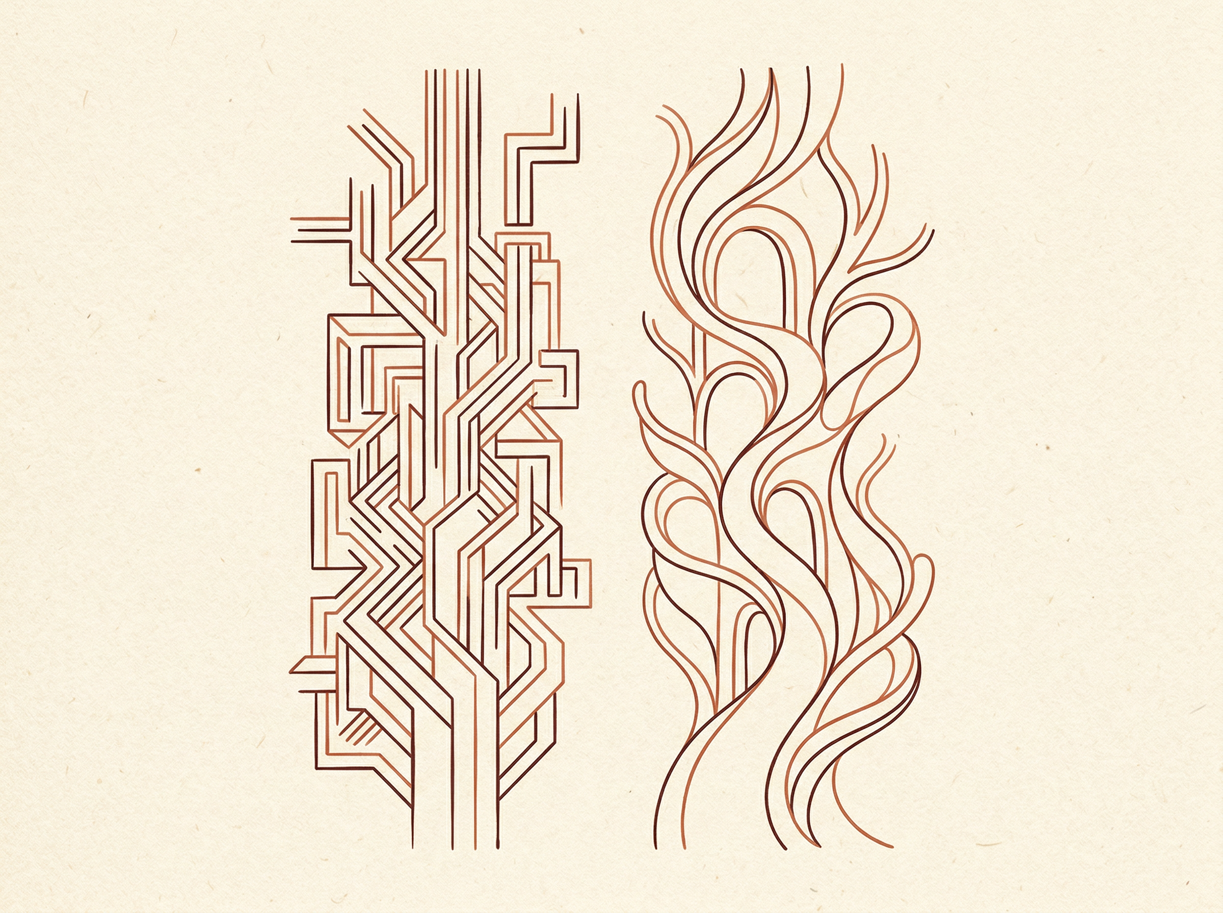 Illustration comparing rigid rule paths with smooth learned paths